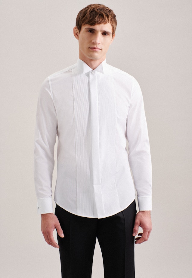 Chemise de soirée Slim Popeline Col Cassé in Blanc |  Seidensticker Onlineshop