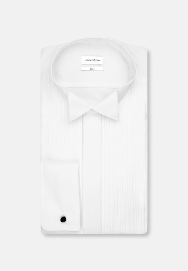 Slim Tuxedo shirt Uni in White | Seidensticker online shop