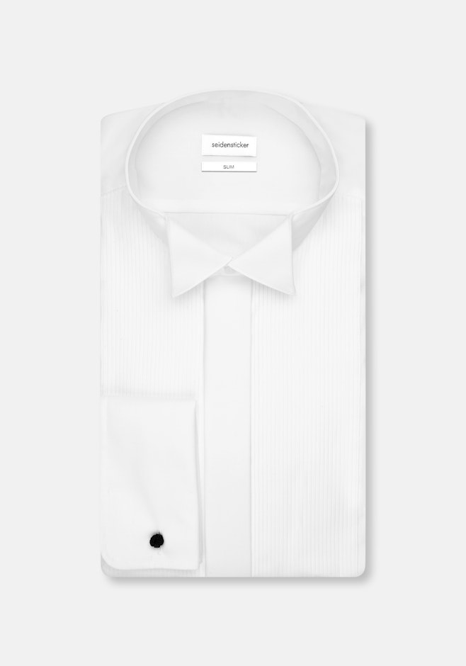 Slim Chemise de smoking Uni dans Blanc | Boutique en ligne Seidensticker