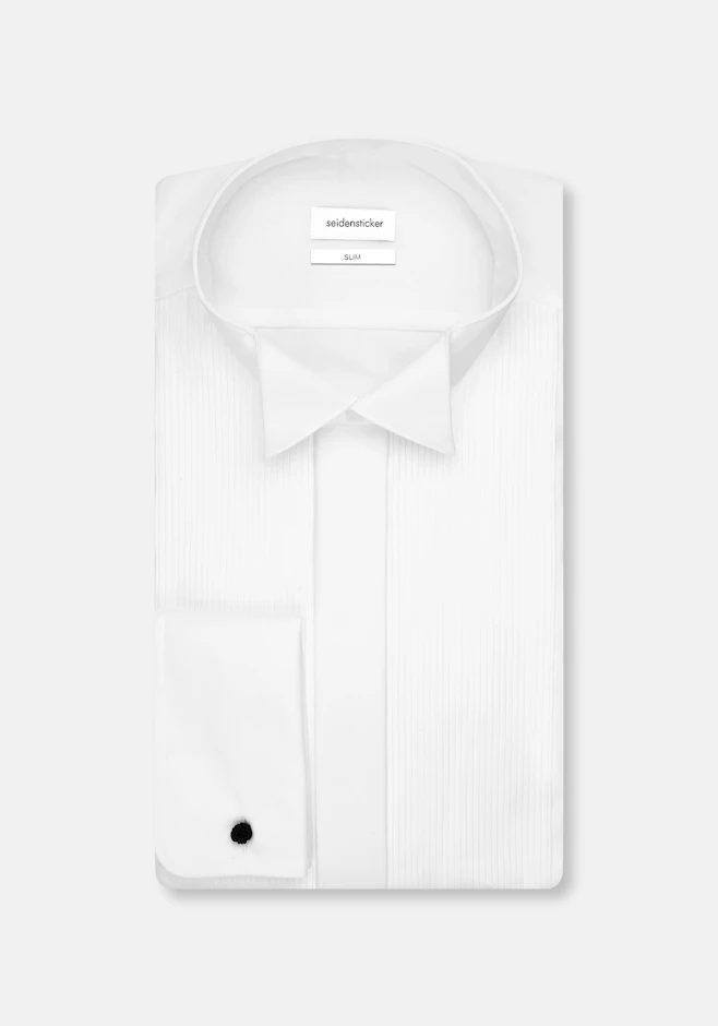 Slim Chemise de smoking Uni dans Blanc | Boutique en ligne Seidensticker