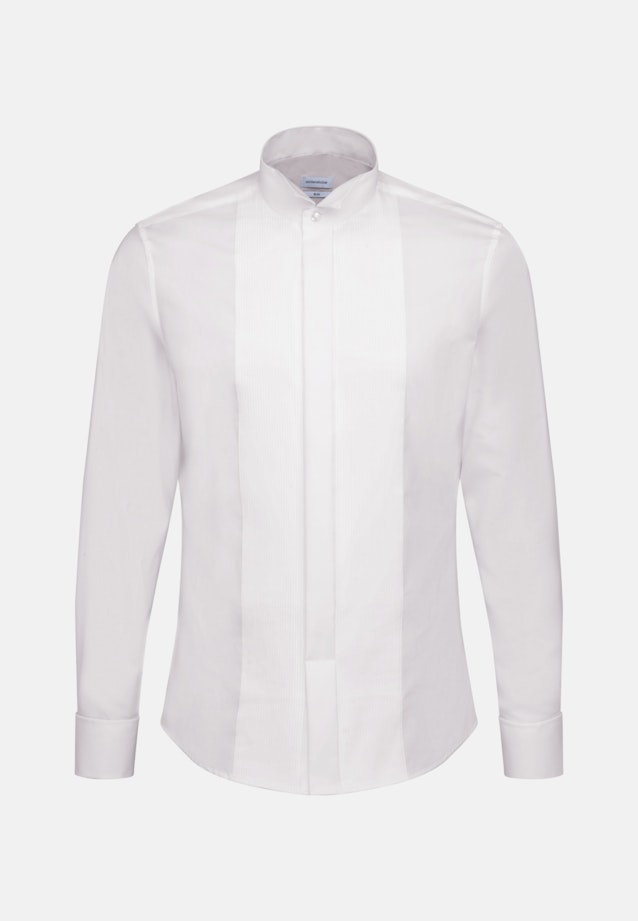 Non-iron Popeline Galashirt in Slim with Vleugelkraag in Wit |  Seidensticker Onlineshop