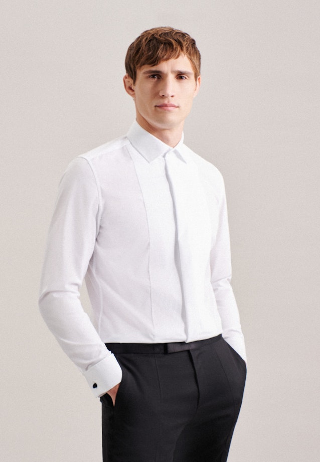 Chemise de soirée Slim Popeline Col Kent in Blanc |  Seidensticker Onlineshop