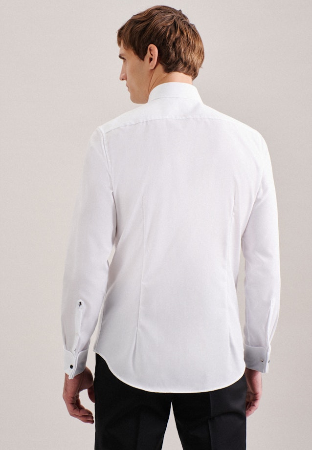 Non-iron Popeline Galashirt in Slim with Kentkraag in Wit |  Seidensticker Onlineshop