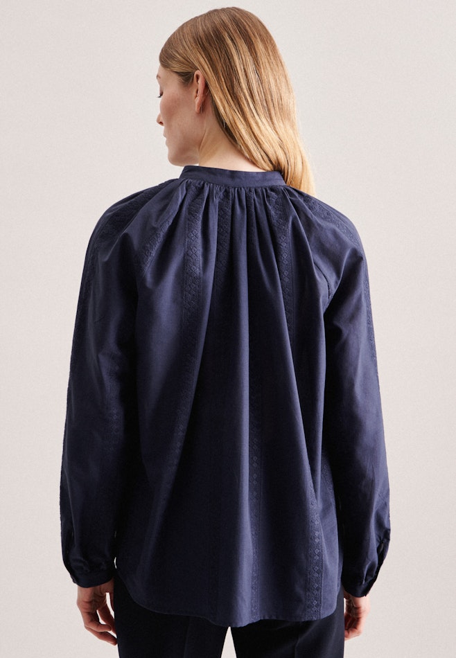 Long sleeve Voile Stand-Up Blouse in Dark Blue | Seidensticker online shop