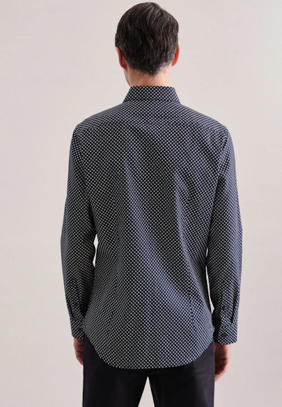 Slim Business shirt Print in Dark Blue |  Seidensticker Onlineshop