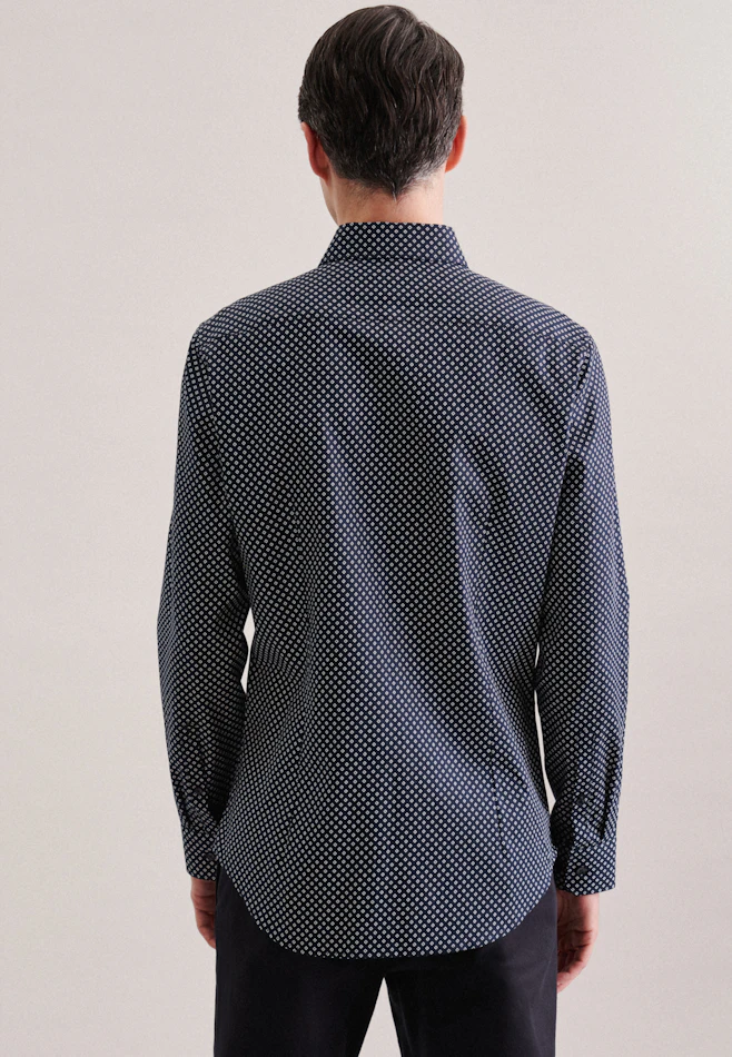 Slim Business shirt Print in Dark Blue | Seidensticker online shop