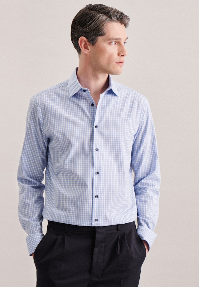 Slim Business Hemd Karo in Hellblau |  Seidensticker Onlineshop