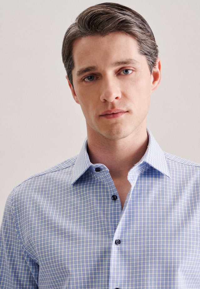 Slim Business Hemd Karo in Hellblau |  Seidensticker Onlineshop