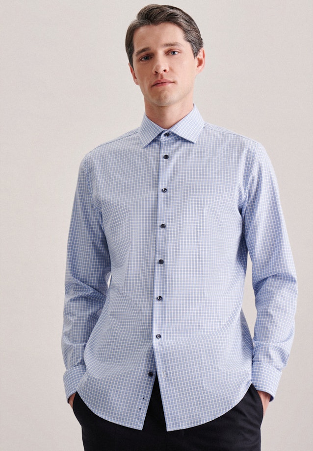 Slim Business Hemd Karo in Hellblau |  Seidensticker Onlineshop
