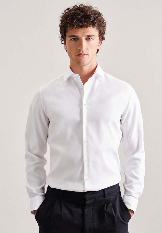 Non-iron Oxford Business Shirt in Slim with Kent-Collar in White |  Seidensticker Onlineshop