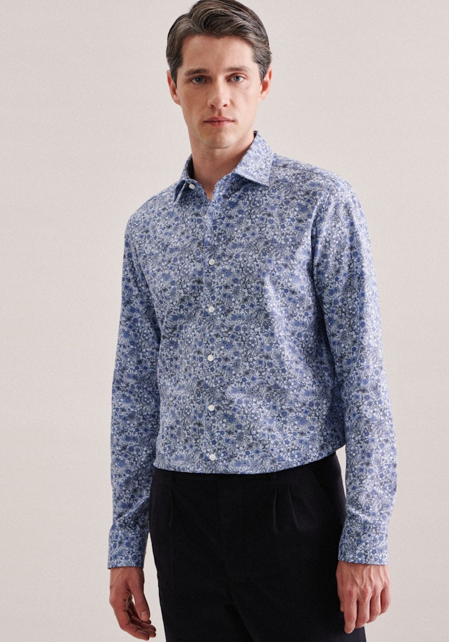 Slim Business Hemd Floral in Bleu Clair | Seidensticker Onlineshop