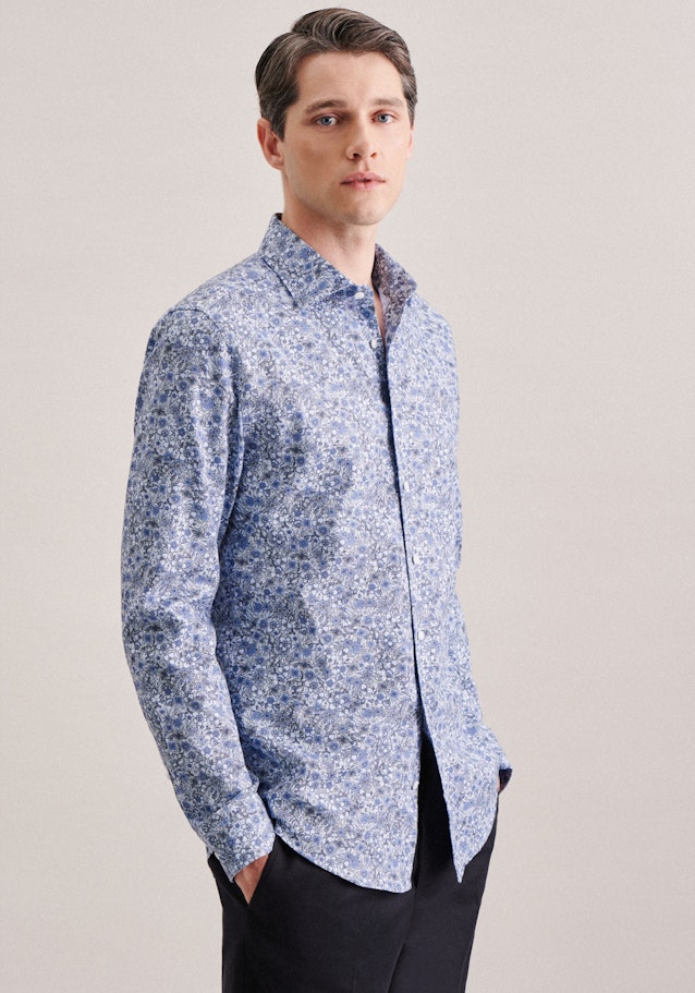 Slim Business Hemd Floral in Bleu Clair | Seidensticker Onlineshop