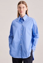 Kragen Longbluse Oversized in Mittelblau |  Seidensticker Onlineshop