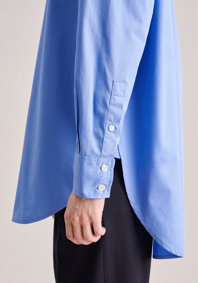 Twill Long Blouse in Medium Blue |  Seidensticker Onlineshop