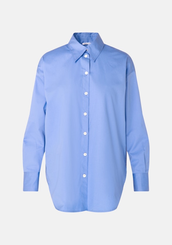 Twill Long Blouse in Medium Blue |  Seidensticker Onlineshop