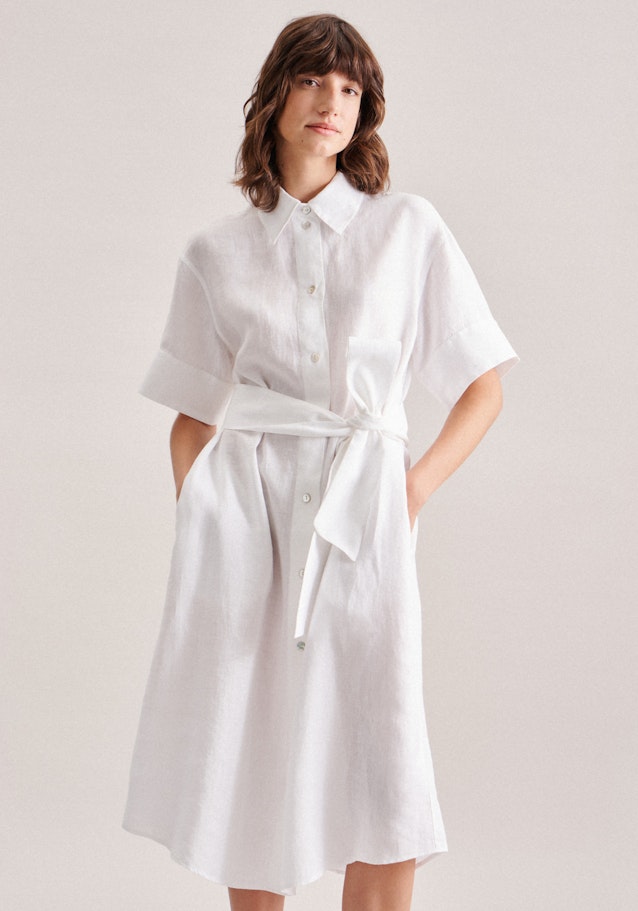 Leinen Midi Kleid in Weiß | Seidensticker Onlineshop