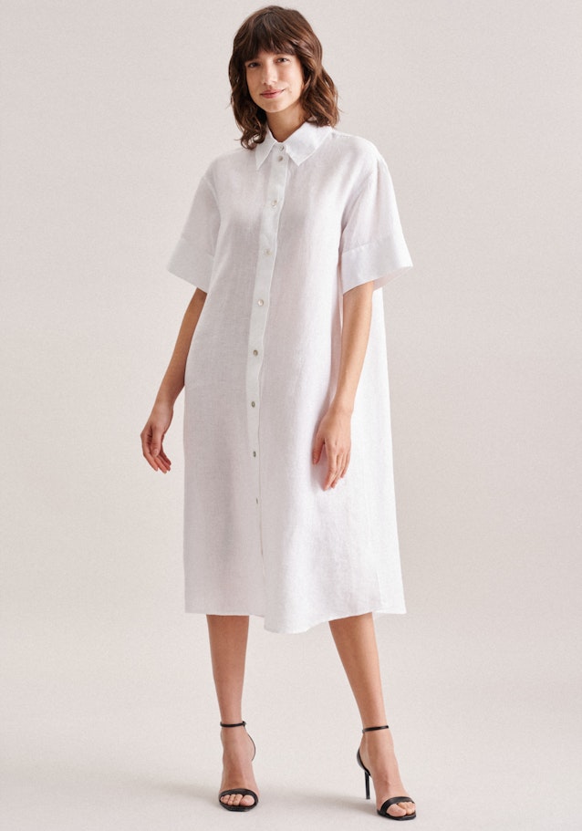 Kragen Kleid Regular in Weiß |  Seidensticker Onlineshop