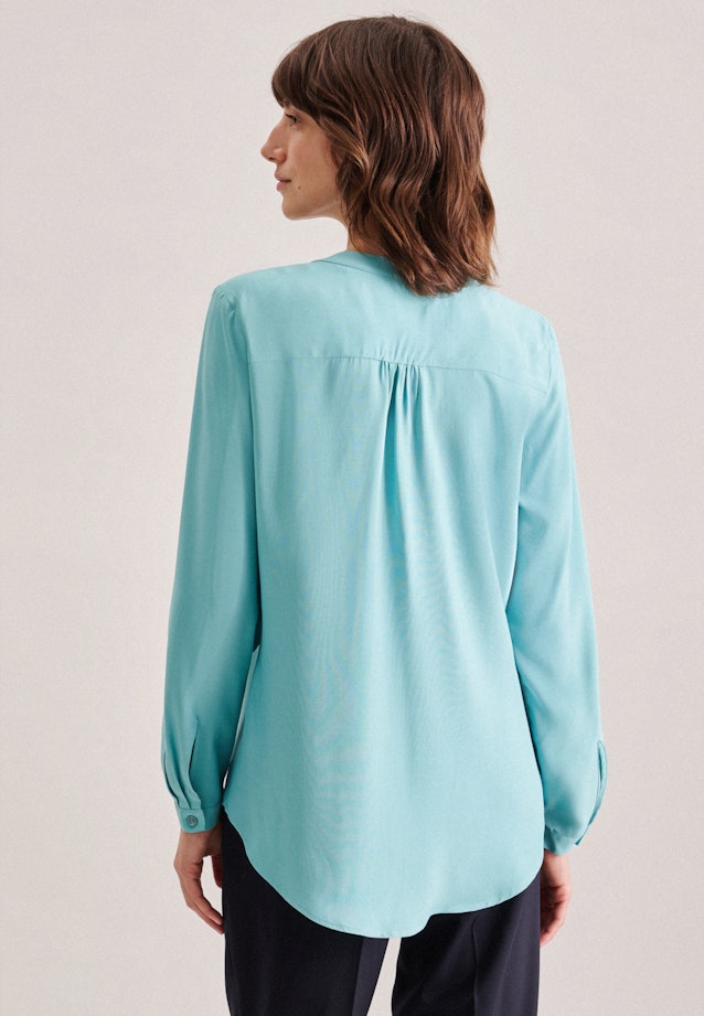 Long sleeve Plain weave Slip Over Blouse in Turquoise | Seidensticker Onlineshop