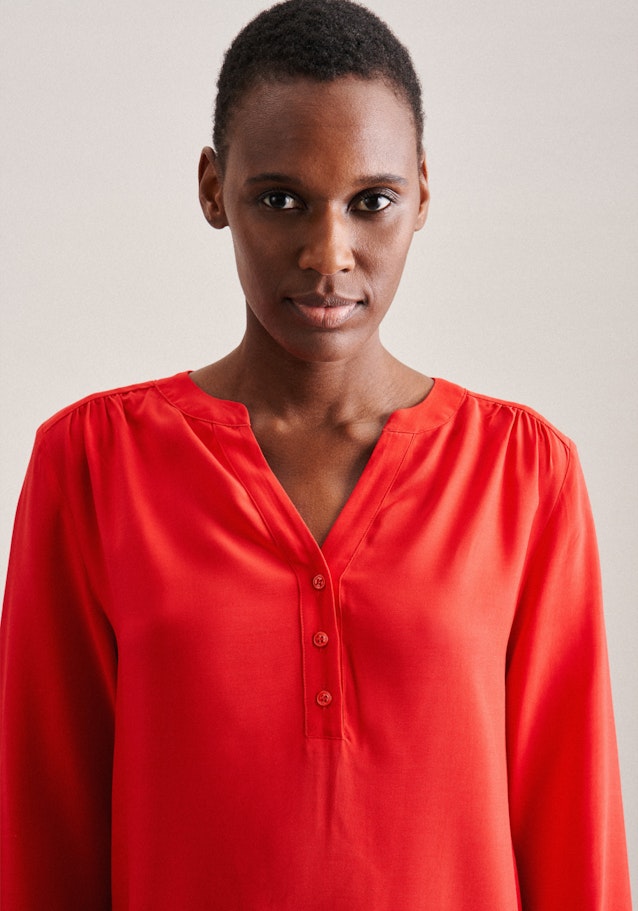 Long sleeve Plain weave Slip Over Blouse in Red |  Seidensticker Onlineshop