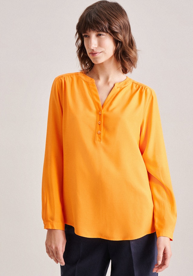 Long sleeve Plain weave Slip Over Blouse in Orange |  Seidensticker Onlineshop