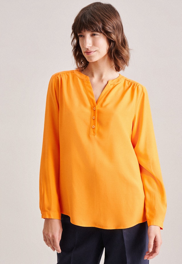 Long sleeve Plain weave Slip Over Blouse in Orange |  Seidensticker Onlineshop