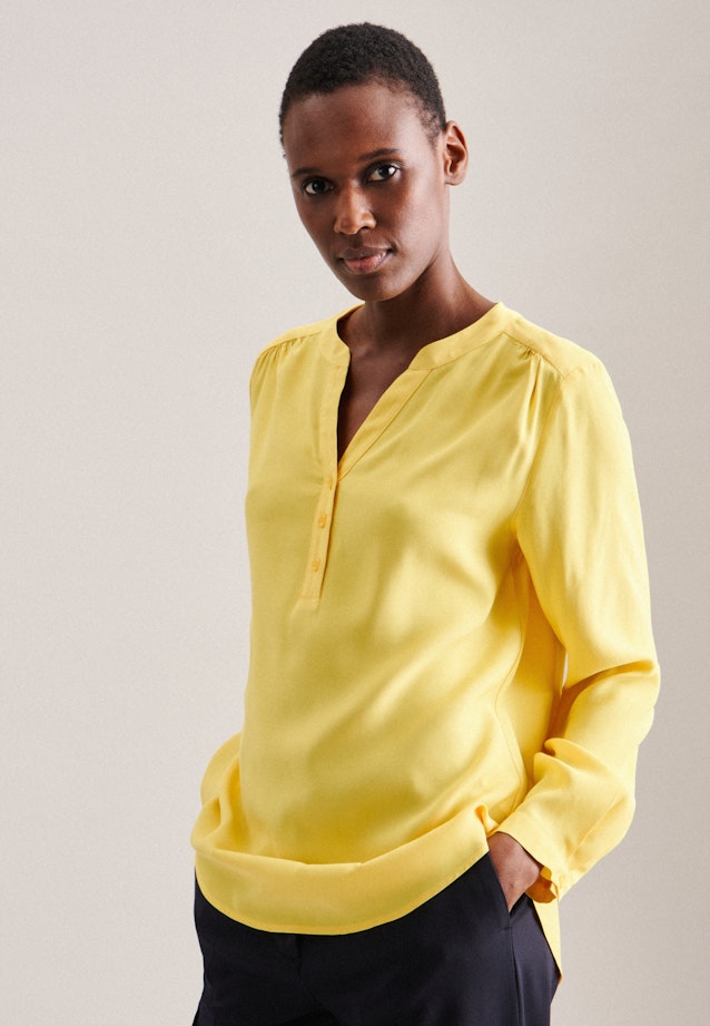 Long sleeve Plain weave Slip Over Blouse in Yellow |  Seidensticker Onlineshop