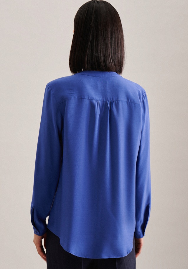 Long sleeve Plain weave Slip Over Blouse in Medium Blue | Seidensticker Onlineshop