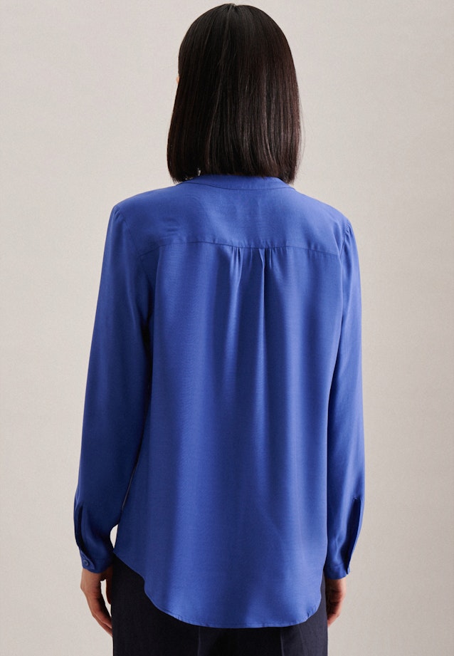 Long sleeve Plain weave Slip Over Blouse in Medium Blue | Seidensticker Onlineshop