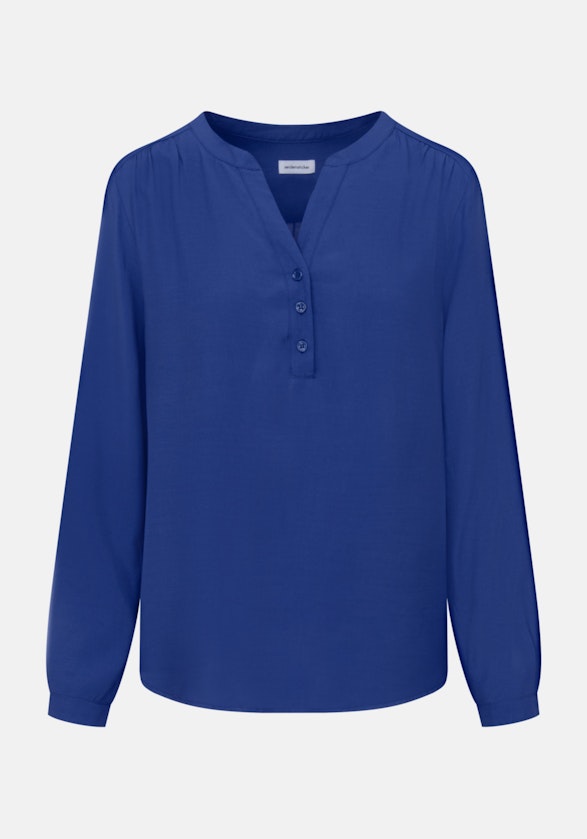Long sleeve Plain weave Slip Over Blouse in Medium Blue |  Seidensticker Onlineshop
