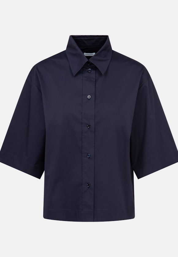 Short sleeve Poplin Shirt Blouse in Dark Blue |  Seidensticker Onlineshop