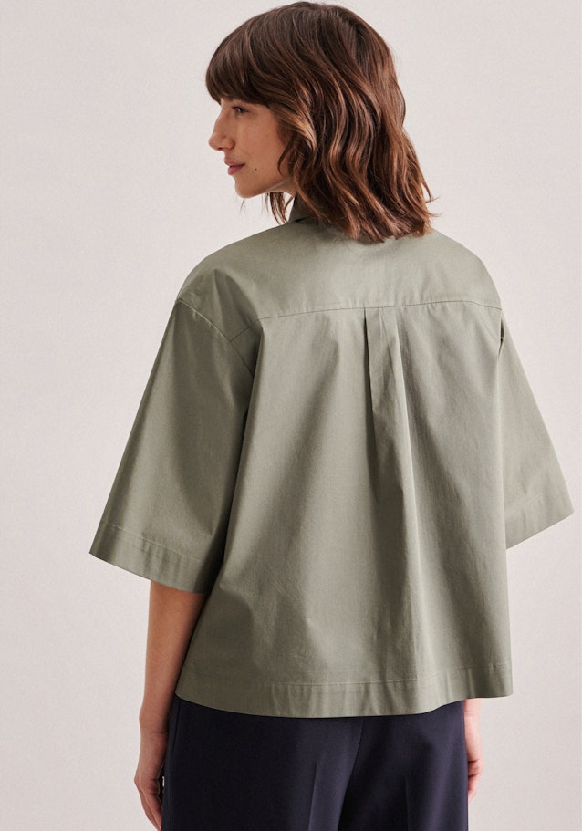 Short sleeve Poplin Shirt Blouse in Green | Seidensticker Onlineshop