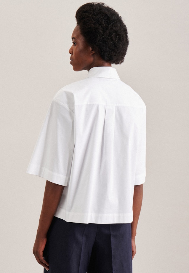 korte arm Popeline Shirtblouse in Wit | Seidensticker Onlineshop