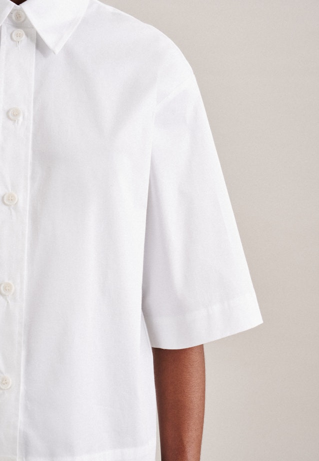Kurzarm Popeline Hemdbluse in Weiß |  Seidensticker Onlineshop
