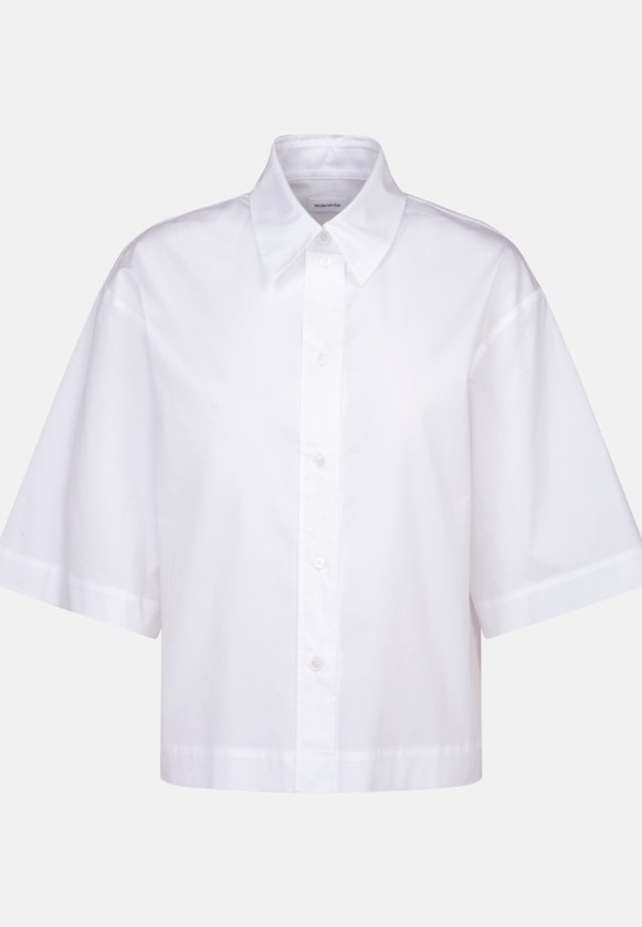 korte arm Popeline Shirtblouse in Wit |  Seidensticker Onlineshop