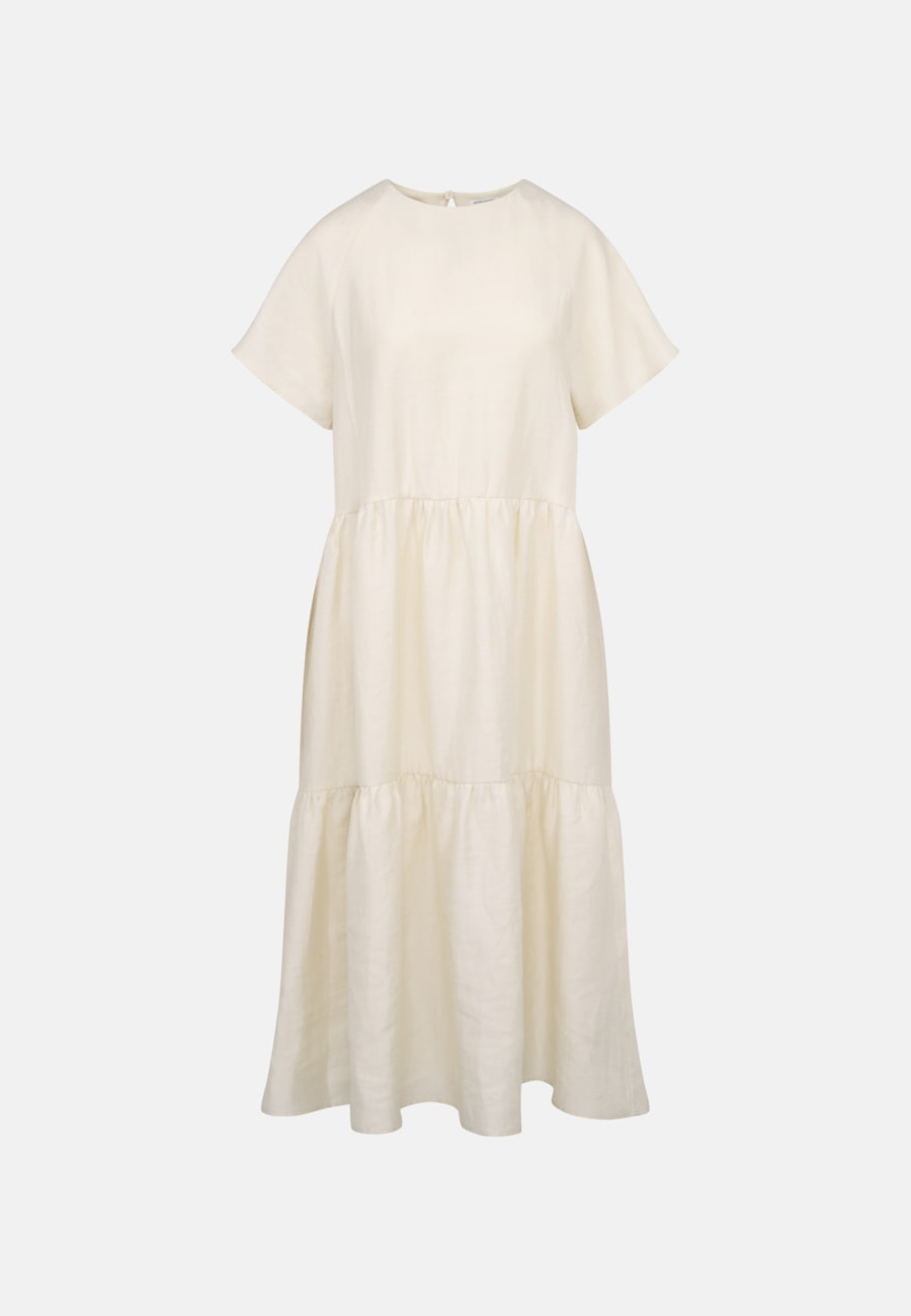 Rundhals Kleid Regular in Ecru |  Seidensticker Onlineshop