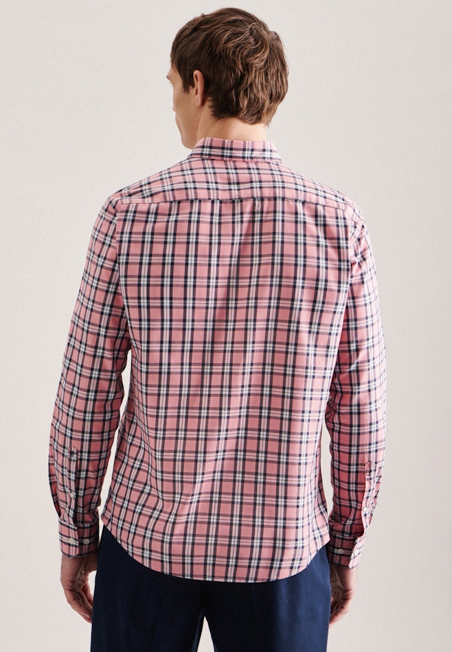 Twill Casual Hemd in Regular mit Button-Down-Kragen in Rosa/Pink | Seidensticker Onlineshop