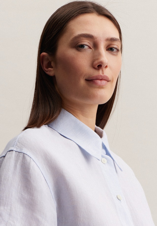 Short sleeve Linen Shirt Blouse in Light Blue |  Seidensticker Onlineshop