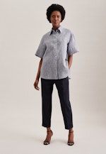 Short sleeve Linen Shirt Blouse in Dark Blue |  Seidensticker Onlineshop