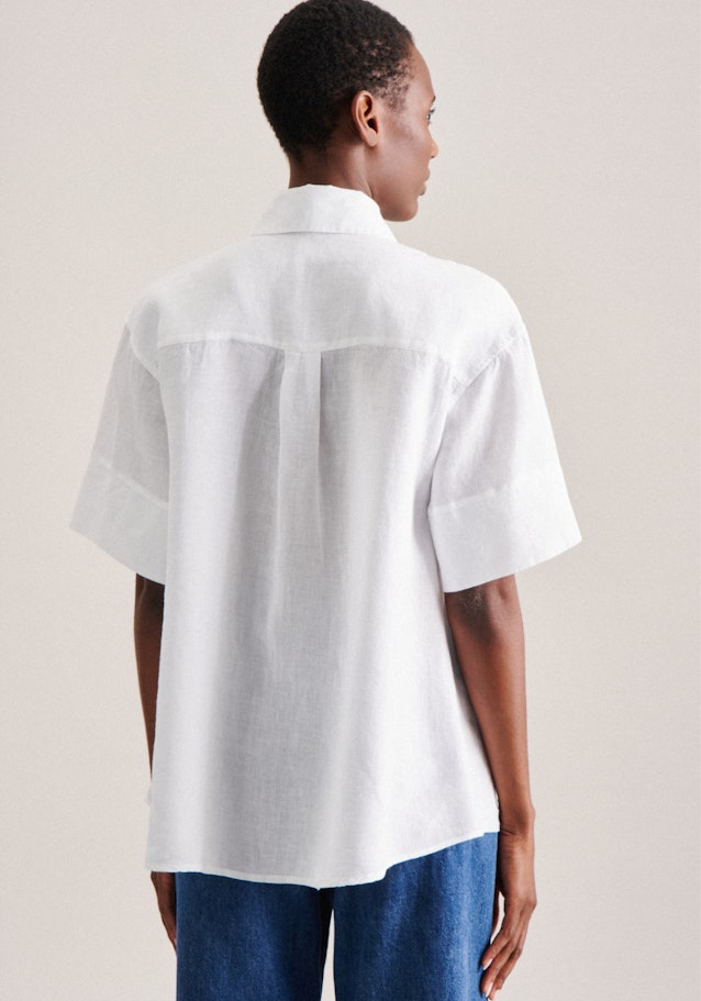 Short sleeve Linen Shirt Blouse in White | Seidensticker Onlineshop