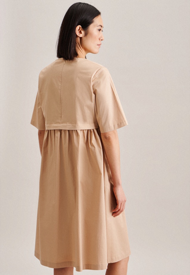 Rundhals Kleid Regular in Beige |  Seidensticker Onlineshop