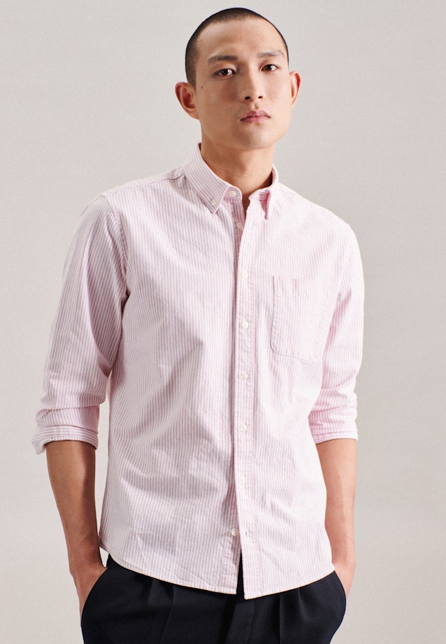 Casual Hemd in Regular mit Button-Down-Kragen in Rosa/Pink |  Seidensticker Onlineshop