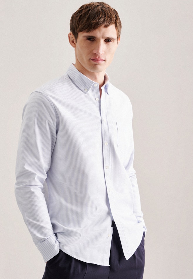 Casual Shirt in Regular with Button-Down-Collar in Light Blue | Seidensticker online shop