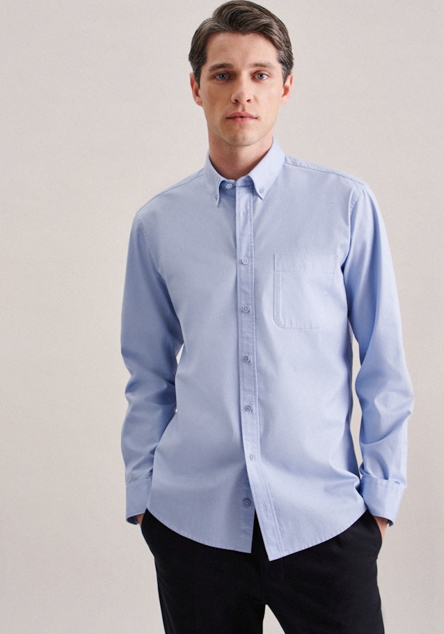 Casual Shirt in Regular with Button-Down-Collar in Light Blue | Seidensticker Onlineshop