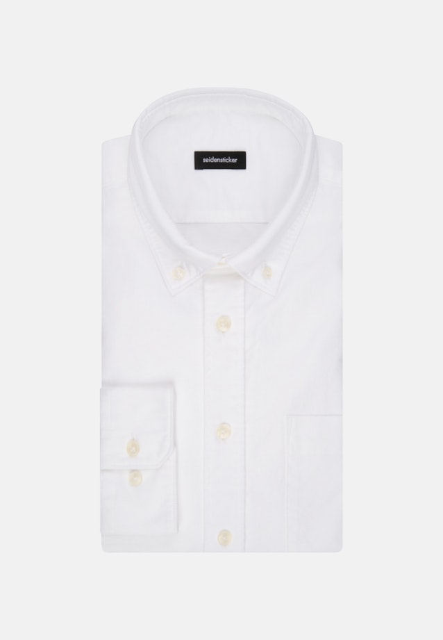 Regular Chemise décontractée Uni in Blanc |  Seidensticker Onlineshop