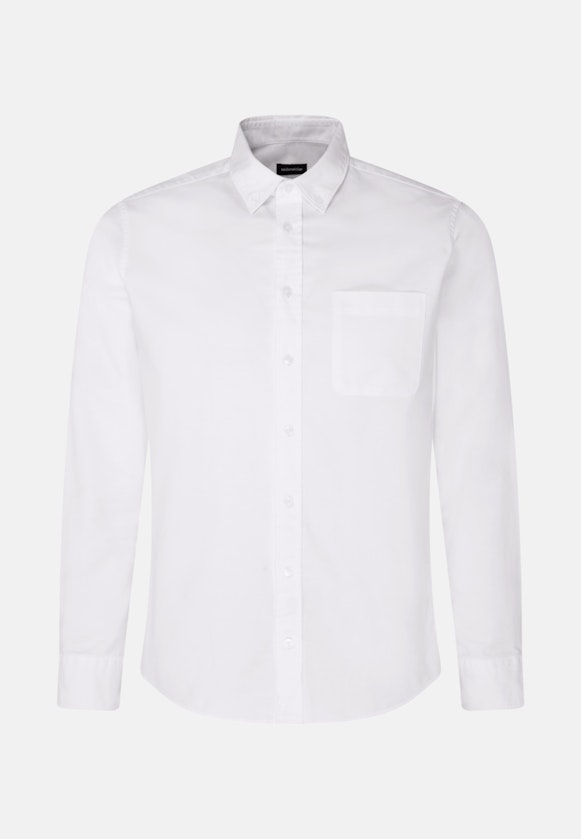 Regular Chemise décontractée Uni in Blanc |  Seidensticker Onlineshop