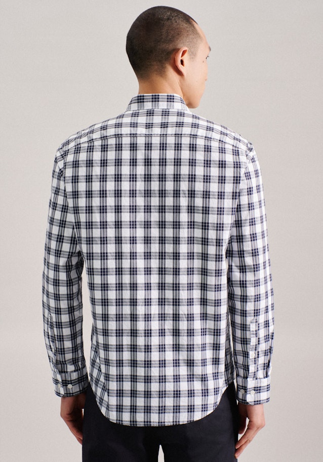 Casual Shirt in Regular with Button-Down-Kraag in Donkerblauw | Seidensticker Onlineshop