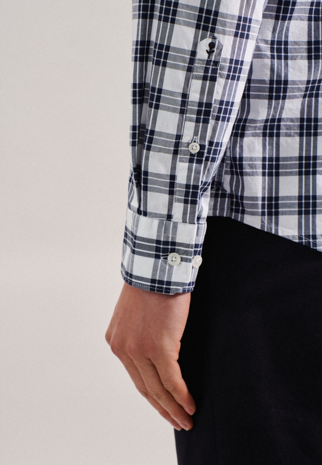 Twill Casual Hemd in Regular mit Button-Down-Kragen in Dunkelblau |  Seidensticker Onlineshop