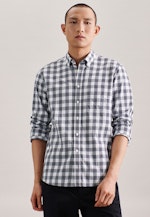 Twill Casual Hemd in Regular mit Button-Down-Kragen in Dunkelblau |  Seidensticker Onlineshop