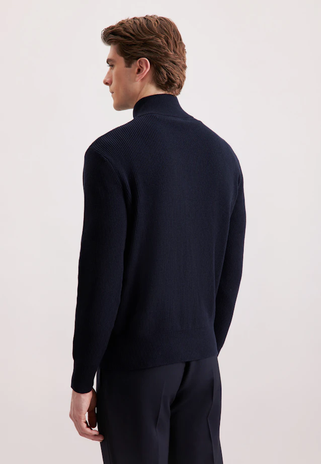 Regular Veste en maille Uni in Bleu Foncé |  Seidensticker Onlineshop