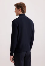 Regular Veste en maille Uni in Bleu Foncé |  Seidensticker Onlineshop
